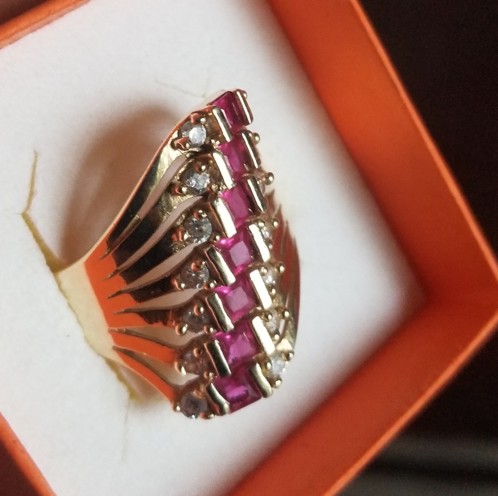 Sale! Vintage Semanario 14k ruby ring sz - Picture 9 of 16